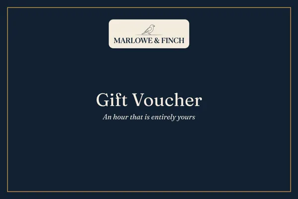 A gift voucher design for Marlowe & Finch, a hair studio — made with the eVoucher.gift designer